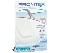 Safety Prontex Aqua Pad Medicazione Sterile In TNT Resistente All'acqua 5x7 cm 5 Pezzi