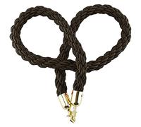 Safety VIP New Queue Divider Stanchion Rope,Crowd Control Barrier Ropes with Silver Hooks, for Restaurants/Hotels/Cinemas(Black,1m/3.3ft/39inch)