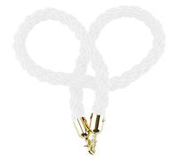 Safety VIP New Queue Divider Stanchion Rope,Crowd Control Barrier Ropes with Silver Hooks, for Restaurants/Hotels/Cinemas(White,2.7m/8.9ft/106inch)