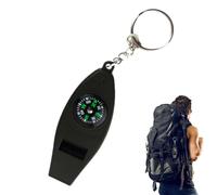 Safety Whistle Keychain - 4-In-1 Survival Tool, Loud Camping emergencyy Whistle with Magnifier, Compass & Thermometer | Hiking Outdoor Gear Keyring for Urgent Sos rescuee Safety Use