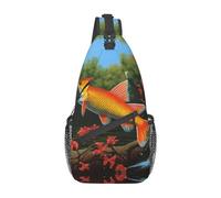 Safflower - Borsa a tracolla leggera con pesci volanti, borsa a tracolla, zaino sportivo per donne e uomini, nero, taglia unica, Come nella foto, Taglia unica, Zaino da escursionismo