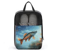 Safflower - Borsa per scarpe da pesce volante con chiusura a cerniera, borse con manico e portatile, borsa per scarpe resistente all'acqua, essenziale da viaggio