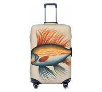 Safflower - Copertura per valigia con stampa di pesci volanti, adatta per bagagli di dimensioni da 46 a 82 cm, Nero , L