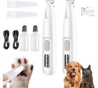 Saffory Dog Trimmer, Saffory Paw Trimmer, Saffory Electric Dog Trimmer for Paws,Pet Paws Trimmer with Led Light,Low Noise,Cordless Dog Paw Trimmer, Dog Clippers for Grooming for Thick Hair (2Sets)
