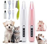 Saffory Paw Trimmer, Ultra-Low Noise, Saffury Electric Dog Paw Trimmer, Saffory Dog Trimmer with LED Light, Rechargeable Saffory Trimmer for Paws Eyes Ears Face Rump, Cats & Dogs (2PCS-A)