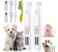 Saffory Paw Trimmer, Ultra-Low Noise, Saffury Electric Dog Paw Trimmer, Saffory Dog Trimmer with LED Light, Rechargeable Saffory Trimmer for Paws Eyes Ears Face Rump, Cats & Dogs (2PCS-B)