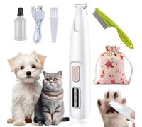 Saffory Saffury Electric Dog Paw Trimmer, Ultra-Low Noise, LED Light, Rechargeable, Complete Grooming Kit for Paws, Eyes, Ears, Face, Rump, Cats & Dogs (New Waterproof)