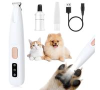 Saffory - Tagliacapelli elettrico per cani, con luce a LED, ricaricabile, a basso rumore, 1 set bianco con olio (1)