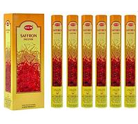 Saffron - Scatola di Six 20 Stick Tubes, 120 Sticks Total - Hem incense