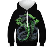SAFGTXHTR Unisex Bambino Cobra Felpe con Cappuccio 3D Felpe Sportive Manica Lunga Felpe con Cappuccioper con Tasche 6-15 Anni