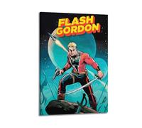 SAFHUER 4 poster decorativi da parete con Flash Gordon, stampa artistica su tela, poster decorativo moderno per camera da letto, 40 x 60 cm