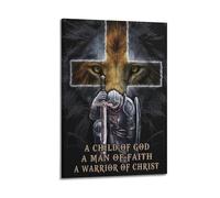 SAFHUER Poster decorativo da parete su tela con scritta "A Child of God A Man Faith", poster decorativo moderno per la camera da letto, 20 x 30 cm