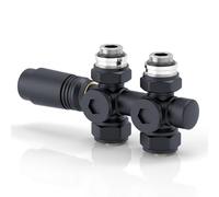 S'AFIELINA Set Multiblock per Radiatori e Radiatori da Bagno - Collegamento con Valvola Termostatica, Valvola di Intercettazione e Accessori di Riscaldamento, Antracite (16 MM 1 pezzo)