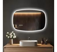 S'AFIELINA Specchio da Bagno LED 500x800x25mm(AxLxP), con Interruttore Touch, Antifog, 3 Colori Regolabili, Memoria, IP44, Risparmio Energetico, Installazione Orizzontale/Verticale
