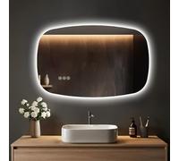 S'AFIELINA Specchio da Bagno LED 600x950x25mm(AxLxP), con Interruttore Touch, Antifog, 3 Colori Regolabili, Memoria, IP44, Risparmio Energetico, Installazione Orizzontale/Verticale