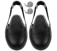 SAFIGLE 1 Paio di Sovrascarpe di Sicurezza con Cappuccio, Antiscivolo, Facili da Indossare, per Area di Produzione, Visite in Loco, Lavoro, Nere, in Pelle