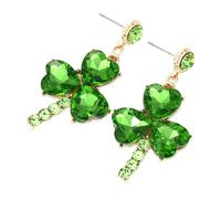 SAFIGLE 1 Paio Orecchini Trifoglio gioielli del festival irlandese scintillanti orecchini pendenti orecchini di Orecchini di celebrazione Accessori per feste lega Verde
