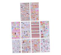 SAFIGLE 10 Fogli Adesivi Cartoni Animati Autoadesivi per Scrapbooking Decorazioni Miste con Alpakas Animali Selvatici Conigli Lettere Gelati Orsi Gattini Foglie Insetti e Stile Zoo per