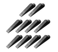 SAFIGLE 10 Pezzi Fermaporta in Plastica Nera Base Antiscivolo Cunei per Porta per Casa e Ufficio Tamponi per Porte Superficie Scanalata per Protezione Pareti e Fissaggio Stabile