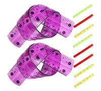 SAFIGLE 10 Pezzi Righello Morbido in PVC Trasparente, Doppia Scala | Colori Vivaci e Numeri Ben Visibili, per Aula e Geometria, Adatto a Superfici Curve Colore Casuale