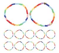 SAFIGLE 12 braccialetti di perline impilabili in stile bohémien - Set di braccialetti dell'amicizia elastici colorati per donne - Accessori a strati multicolori per feste in spiaggia e durante le
