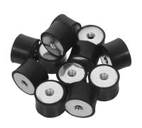 SAFIGLE 12 Pezzi Supporti Antivibranti in Gomma Ammortizzatori Cilindrici Filettati Doppi Piedini Isolanti per Compressori Aria Tamponi Smorzavibrazioni per Motori e Generatori Montaggio