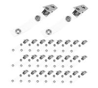 SAFIGLE 120 Pezzi Clip per Badge in Metallo con Strap in PVC Trasparente Clip Doppio Foro per Portabadge e Porta Cartellini Plastica Sicuro e Leggero per Lavoro Scuola e Ufficio