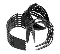 SAFIGLE 12pezzi Cerchietti Larghi Neri Cavo Di Cerchietti in Plastica Per Copricapi Per Costumi Sposa e Feste