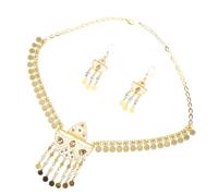 SAFIGLE 1set Gioielli Dubai Con Collana e Orecchini e Frange Per Sposa Africana Set Da Cerimonia Elegante e Raffinato Per Feste e Matrimoni