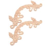 SAFIGLE 2 Applique Decorative Barocche in Legno Intagliato 32x10 Cm per Mobili, Applicazioni in Legno Intarsiate per Porte e Armadi, Ornamenti Fai da Te per Arredamento Classico