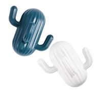 SAFIGLE 2 Ganci Autoadesivi a Forma di Cactus Ganci da Parete senza Foratura per Cucina e Bagno Appendiabiti Decorativi Resistenti Forte Capacità di Carico Set 2 Pezzi Bianco e Verde