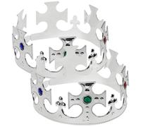 SAFIGLE 2 Pcs Halloween Party Crown Plastic Plating Queen Crown Antique Royal Medieval Theater Halloween Prop Birthday Party Favors