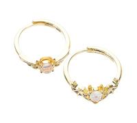 SAFIGLE 2 Pezzi Anello Aperto Dell'angelo Per Coppia Di Del Diavolo Per Donne Uomini Nozze Di Gioielli Di Lui Il Suo Amante Anello Ala D'angelo D'oro Lega Di Zinco