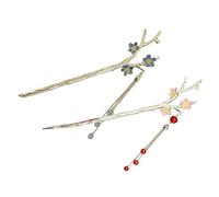 SAFIGLE 2 pezzi Bacchette con Nappa Eleganti Fermaglio Vintage Metallo Forcina per Acconciature Chignon e Lunghi Colori e Rosa