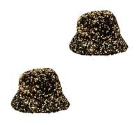 SAFIGLE 2 Pezzi Cappello Decorativo con Paillettes per Performance Teatrali Cappello Cosplay Vintage Secchiello per Speciali