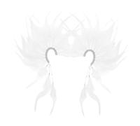 SAFIGLE 2 Pezzi Clip per orecchie in piuma decorazione dell'orecchio non perforante involucro dell'orecchio non perforante orecchini con piume da donna gioielli vestito Diamante bianca