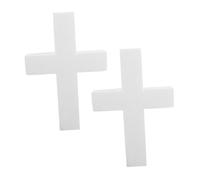 SAFIGLE 2 Pezzi Croce in Schiuma Bianca Non Dipinta per Decorazioni Religiose, Materiale Leggero e Versatile per Progetti Fai-da-Te in Chiese e FESTIVITÀ