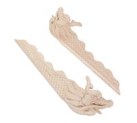 SAFIGLE 2 Pezzi Decorazione Intagliata in Legno a Forma di Drago per Ante Armadio e Mobili da Cucina, Stabile e Venatura Naturale, per Spazi Abitativi e Corridoi