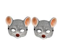 SAFIGLE 2 Pezzi Maschera Di Topo Maschera Da Topo 3d Maschera Cosplay Maschere Di Ratti Realistiche Maschera Con Testa Di Topo Maschera Da Talpa Schiuma Di Poliuretano Grigio Chiaro