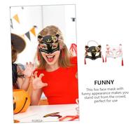 SAFIGLE 2 Pezzi Maschera Mezzo Volto Giapponese Maschere Halloween e Cosplay con Fascia Elastica Decorazioni per Feste e Mascherate Accessori Costume Unici
