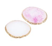 SAFIGLE 2 pezzi Palette per Nail Art in Resina con Dorato Espositore per Smalti e Pigmenti Supporto per Manicure Adatto per Smalti Gel e Strumento per Mescolare e Mostrare Decorazioni