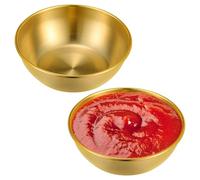 SAFIGLE 2 Pezzi Piatti per Salsa in Acciaio Inox 304 Piatti Piccoli Rotondi per Condimenti e Dessert Resistenti e Salvaspazio per Cucina Ristoranti Feste e Uso Quotidiano