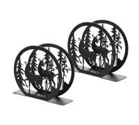 SAFIGLE 2 pezzi Porta Tovaglioli in Ferro Battuto Nero Dispenser Verticale Stabile per Tovaglioli da Tavola Supporto Carta Decorativo con Renna per Buffet Bar e Ristorante