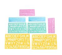 SAFIGLE 2 Pezzi Set da 2 Stencil Righello in Plastica Lettere Dell’alfabeto, Numeri e Simboli, Strumenti Didattici per Disegno, Scrittura e Creatività Artistica Educativa Colore Casuale