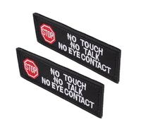 SAFIGLE 2 pezzi Toppe Ricamate per Pettorina Cane No Touch No Eye Contact Patch Adesive per Addestramento Cani Servizio e Pet Training Etichette Harness Facili da Applicare Design e Varie