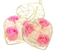 SAFIGLE 2 Scatole Set di Saponi a Forma di Rosa Profumati Design Delicato e Aspetto Realistico, Decorazioni da Bagno per Donne, come Regalo per Anniversario o Festa degli Innamorati