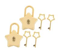 SAFIGLE 2 Set Mini Lucchetti Dorati per Notebook Valigia Armadietto Blocco Sicurezza Decorativo Compatto per e