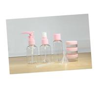 SAFIGLE 2 set Viaggio Rosa in Ricaricabile con Bottiglie Spray e Pompa per Cosmetici Lozioni e Shampoo Contenitori Trasparenti Leggeri e Portatili per Bagno
