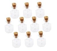 SAFIGLE 20 pezzi Bottiglie di Vetro Piccole Cubiche con Tappo Sughero Barattoli Trasparenti per Decorazioni e Artigianato Fai da Te per Vasi dei Desideri Profumi e Regali Creativi