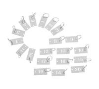SAFIGLE 20 pezzi Targhette Numerate in Acciaio Inox Etichette Rettangolari Forate per Identificazione con Portachiavi Resistenti e Regolabili per Depositi Scuole e Ospedali